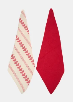 2 pack strofinacci in cotone stile rustico