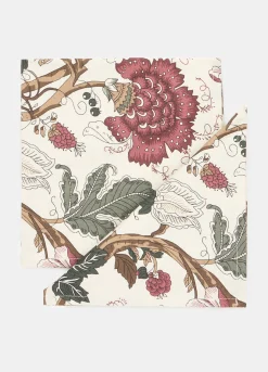 2 pack tovaglioli in cotone a fiori