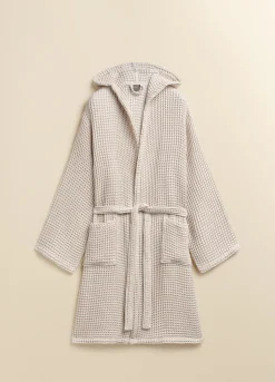 Accappatoio in puro cotone waffle Made in Portogallo