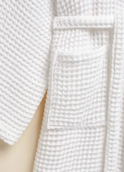 Accappatoio in puro cotone waffle Made in Portogallo