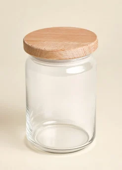 Barattolo di vetro con tappo in legno di faggio massello