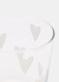 Bicchiere con cuori satinati