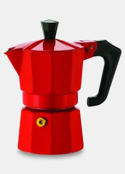 Caffettiera rossa una tazza