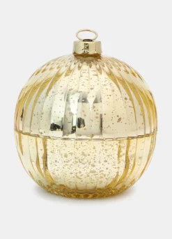 Candela pallina di Natale con cofanetto di vetro