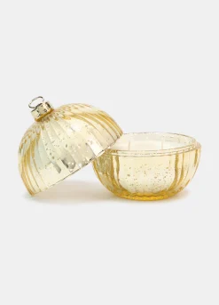 Candela pallina di Natale con cofanetto di vetro