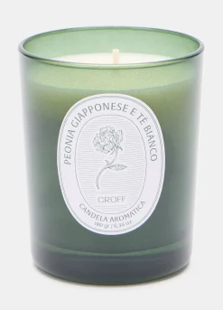 Candela Peonia e Tè bianco in vetro colorato