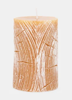 Candela rotonda simil-legno