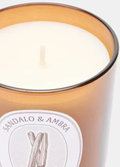 Candela Sandalo e Ambra in vetro colorato
