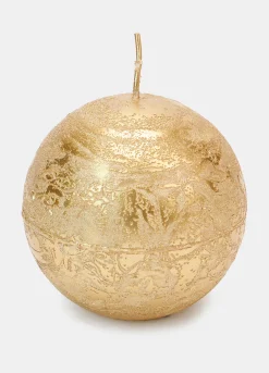 Candela sfera con motivo dorato