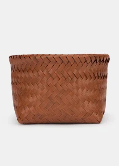 Cesta intrecciata effetto legno