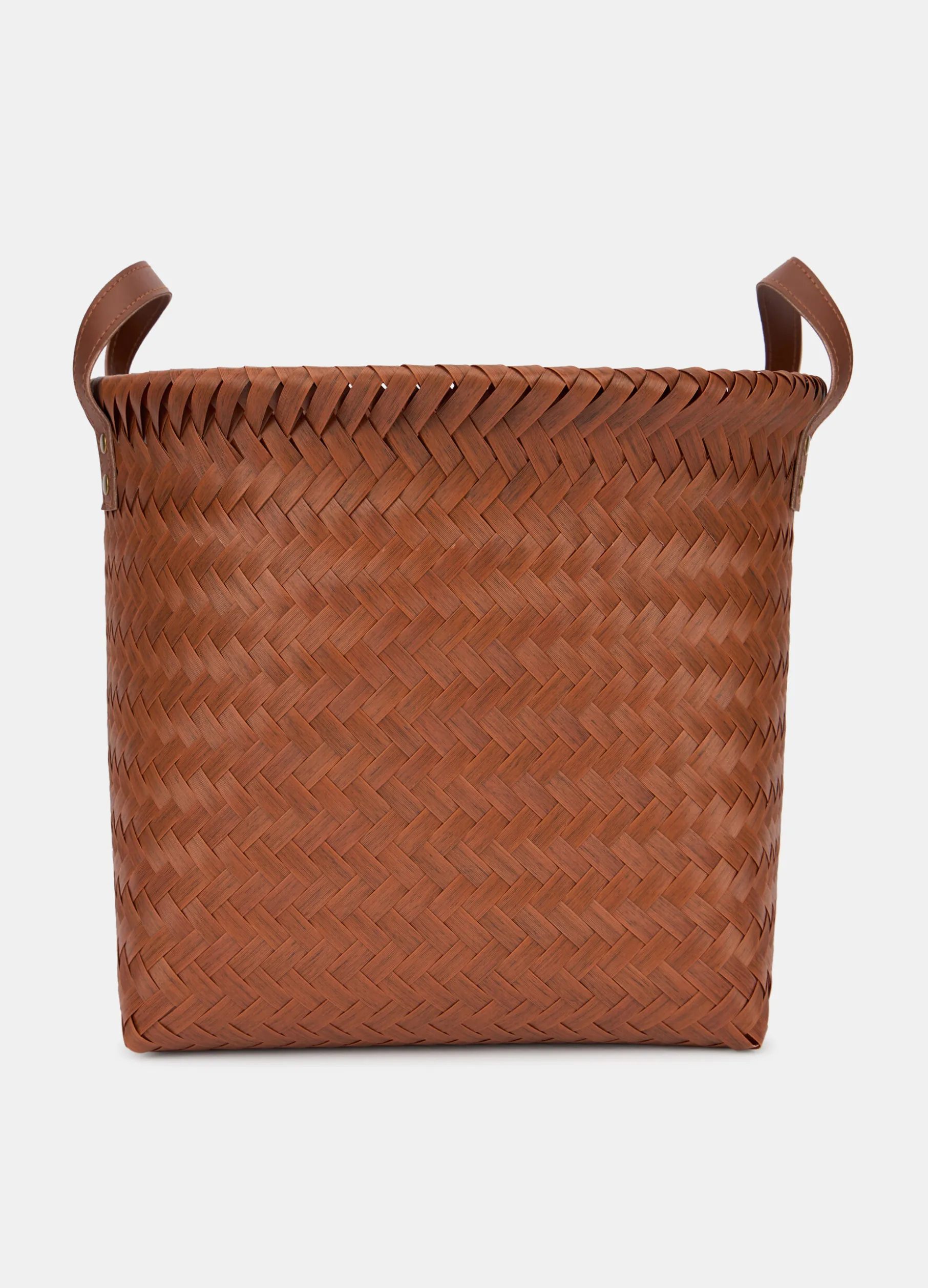 Cesta rotonda extra-large intrecciata effetto legno