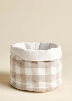 Cestino del pane in cotone a quadretti