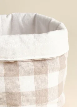 Cestino del pane in cotone a quadretti