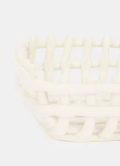 Cestino intrecciato in ceramica