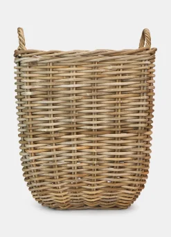 Cesto alto in vimini con manici