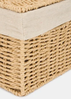 Cesto intrecciato con coperchio