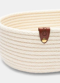 Cesto lavorato in misto cotone