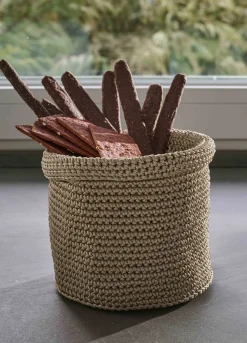 Cesto portaoggetti in tessuto intrecciato