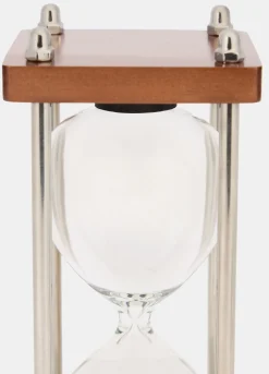 Clessidra con base in legno e metallo