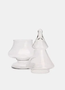 Contenitore albero di Natale in vetro