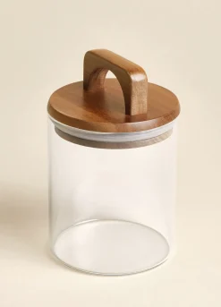 Contenitore da cucina con coperchio in legno