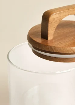 Contenitore da cucina con coperchio in legno