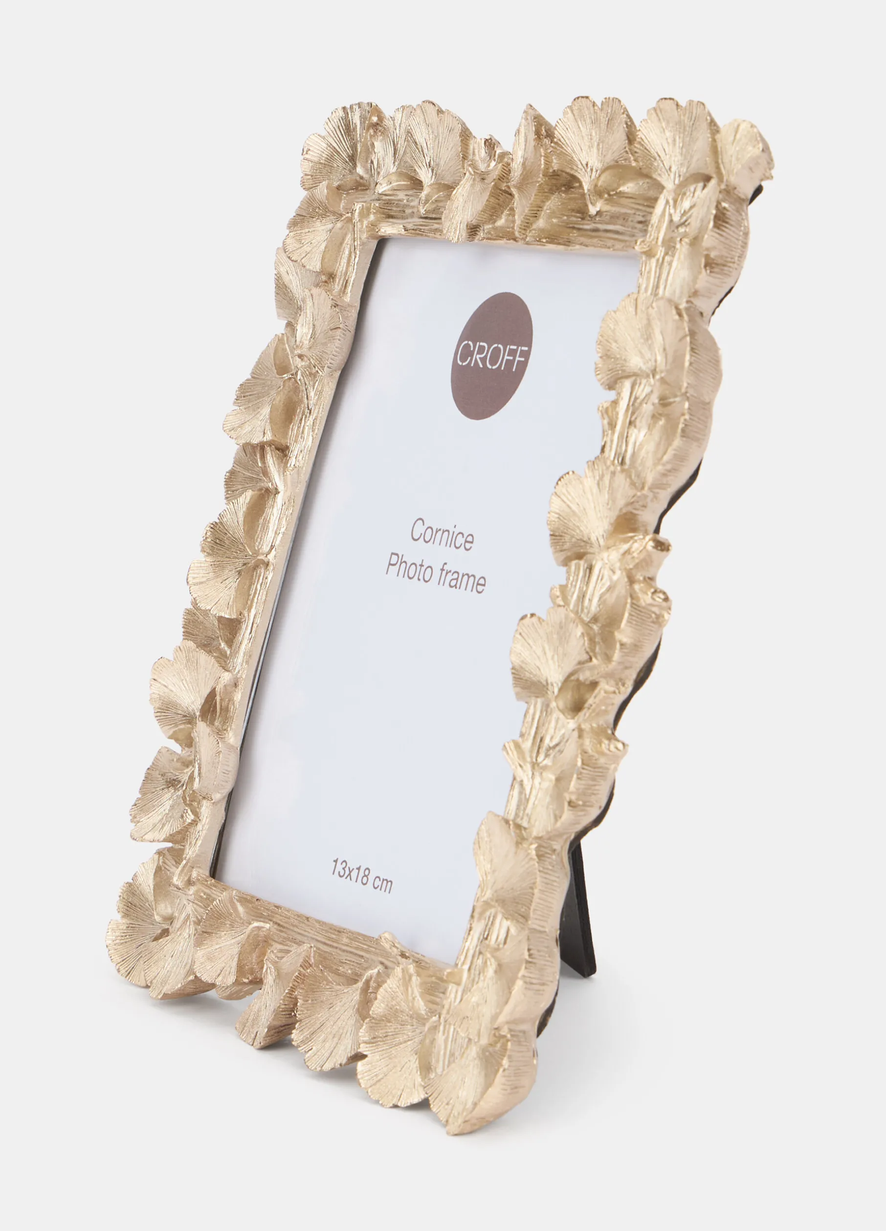 Cornice dorata con foglie di ginkgo