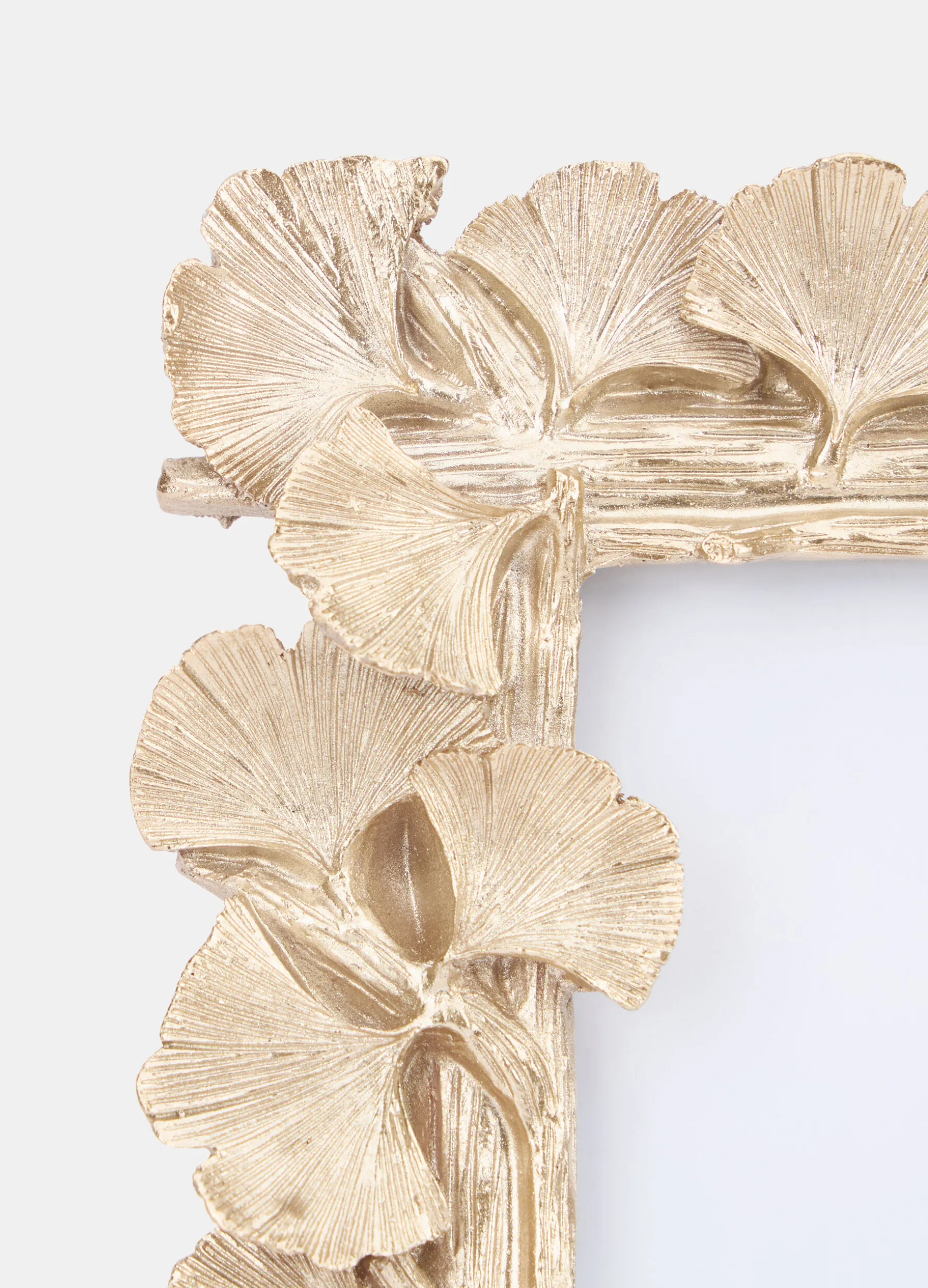 Cornice dorata con foglie di ginkgo