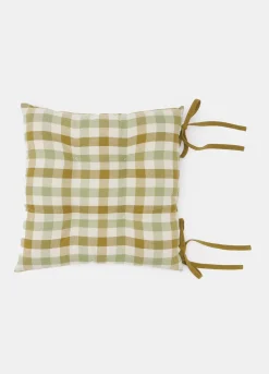 Cuscino copri sedia in cotone biologico a quadri