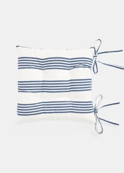 Cuscino coprisedia a righe in cotone