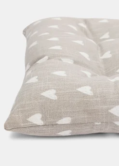 Cuscino coprisedia in cotone a cuori