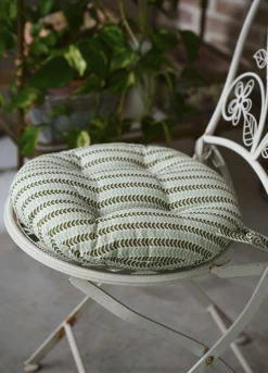 Cuscino coprisedia rotondo con stampa foglie