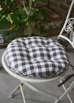 Cuscino coprisedia rotondo a quadretti