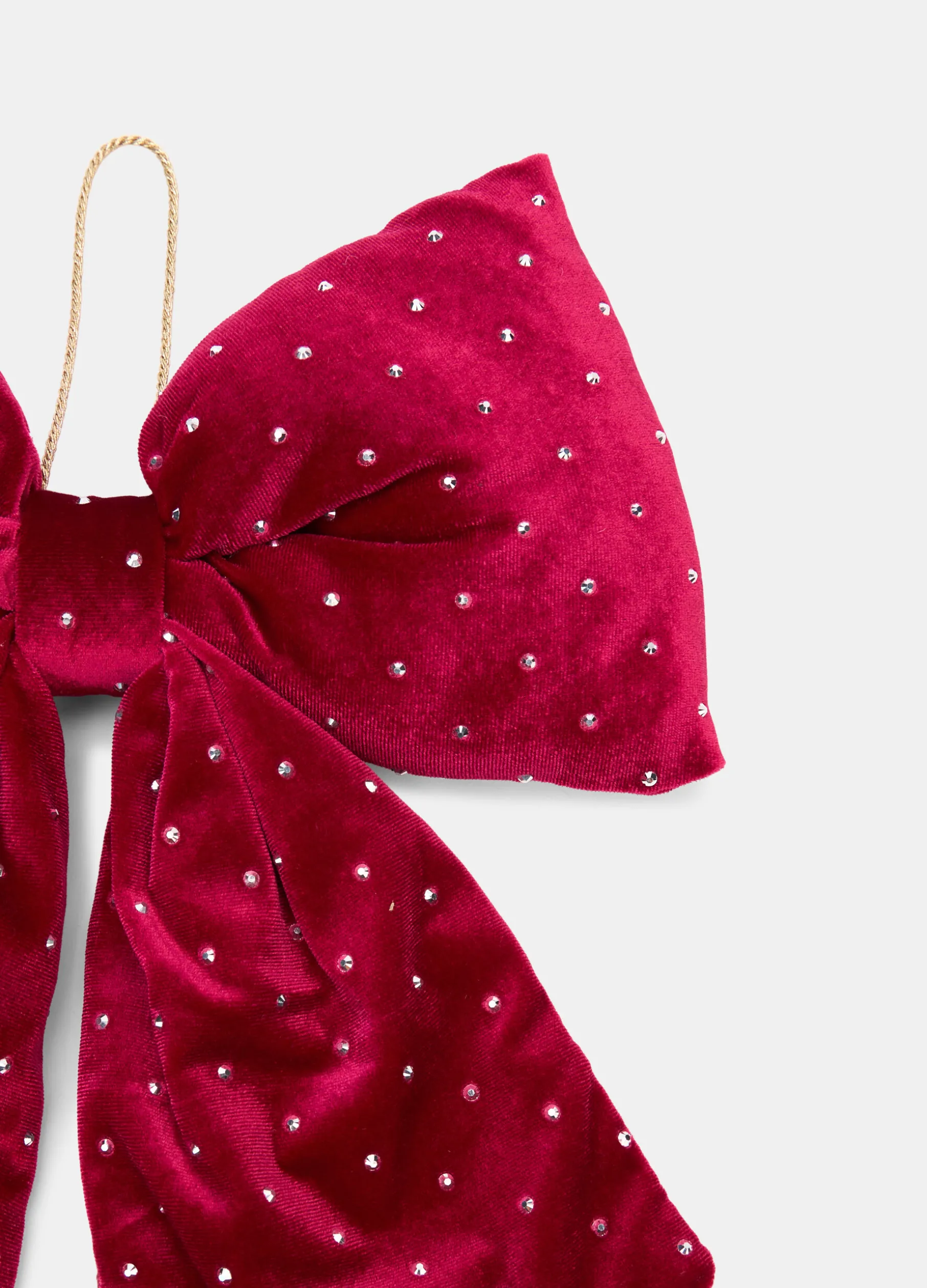 Fiocco grande in velluto con perline