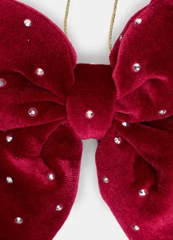 Fiocco in velluto con perline
