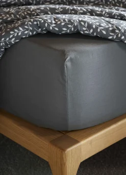 Lenzuolo a 2 piazze con angoli in cotone effetto mélange