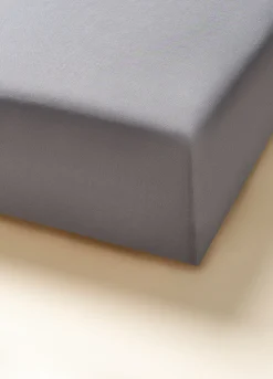 Lenzuolo a 2 piazze con angoli in cotone effetto mélange