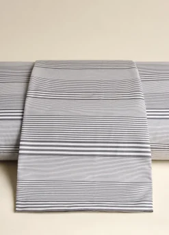 Lenzuolo a 2 piazze in cotone a righe irregolari