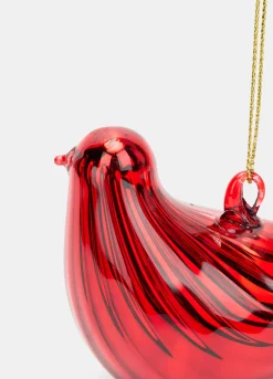 Ornamento colomba in vetro