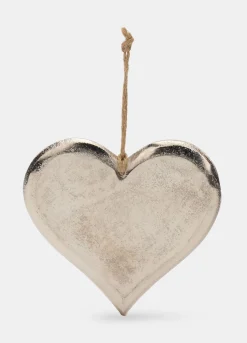 Ornamento cuore grande in metallo anticato
