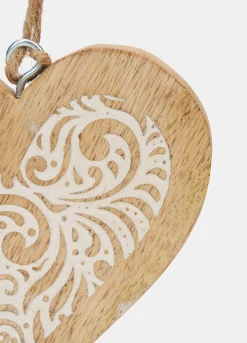 Ornamento cuore in legno