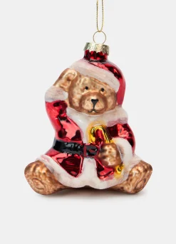 Ornamento orsetto di Natale in vetro