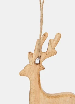 Ornamento renna in legno