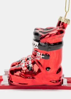 Ornamento sci e doposci in vetro