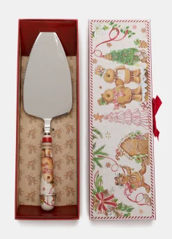 Paletta per torta natalizia con manico in porcellana