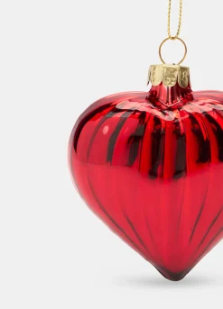 Pallina cuore in vetro scanalato