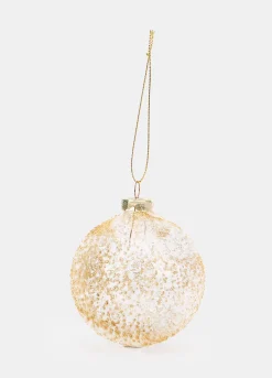 Pallina in vetro ruvido con glitter