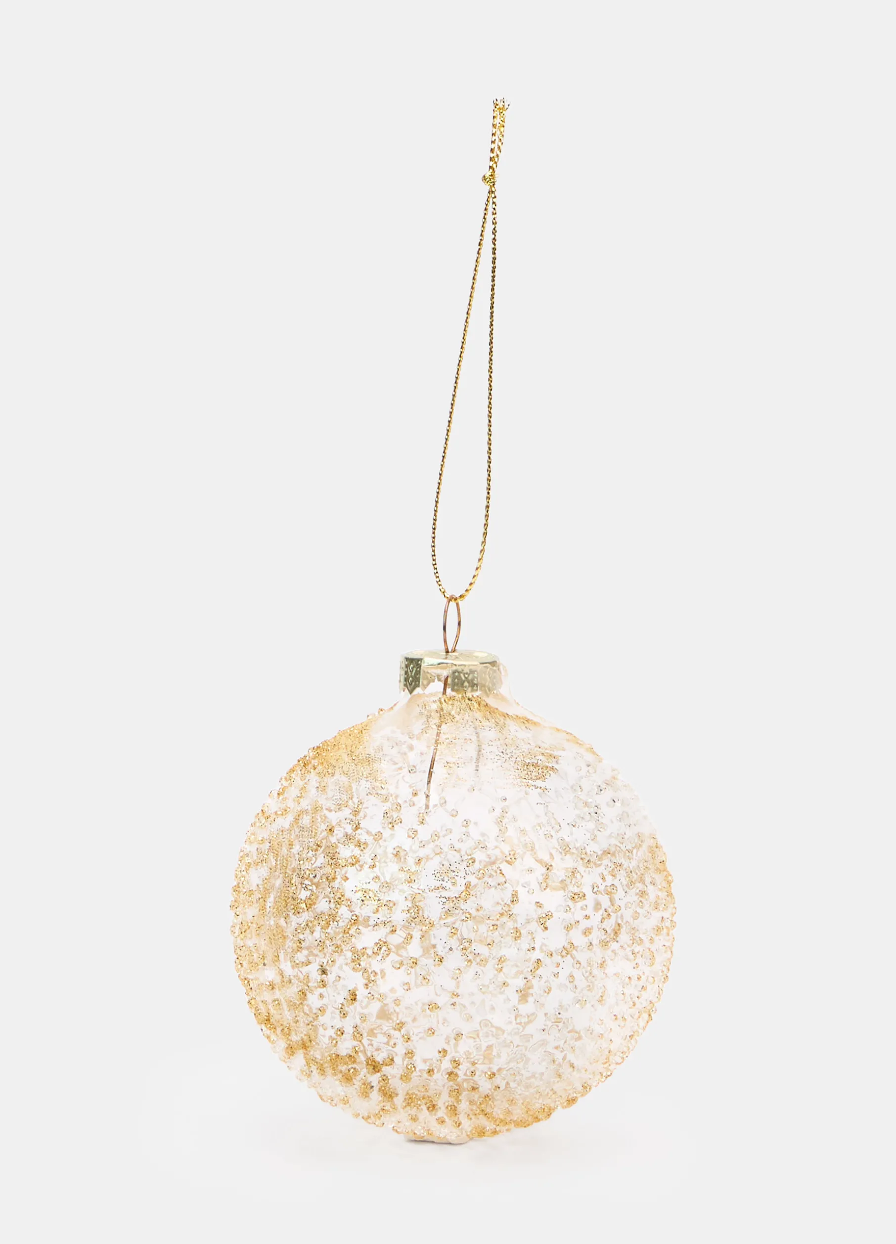 Pallina in vetro ruvido con glitter