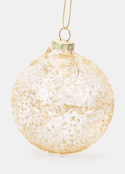 Pallina in vetro ruvido con glitter