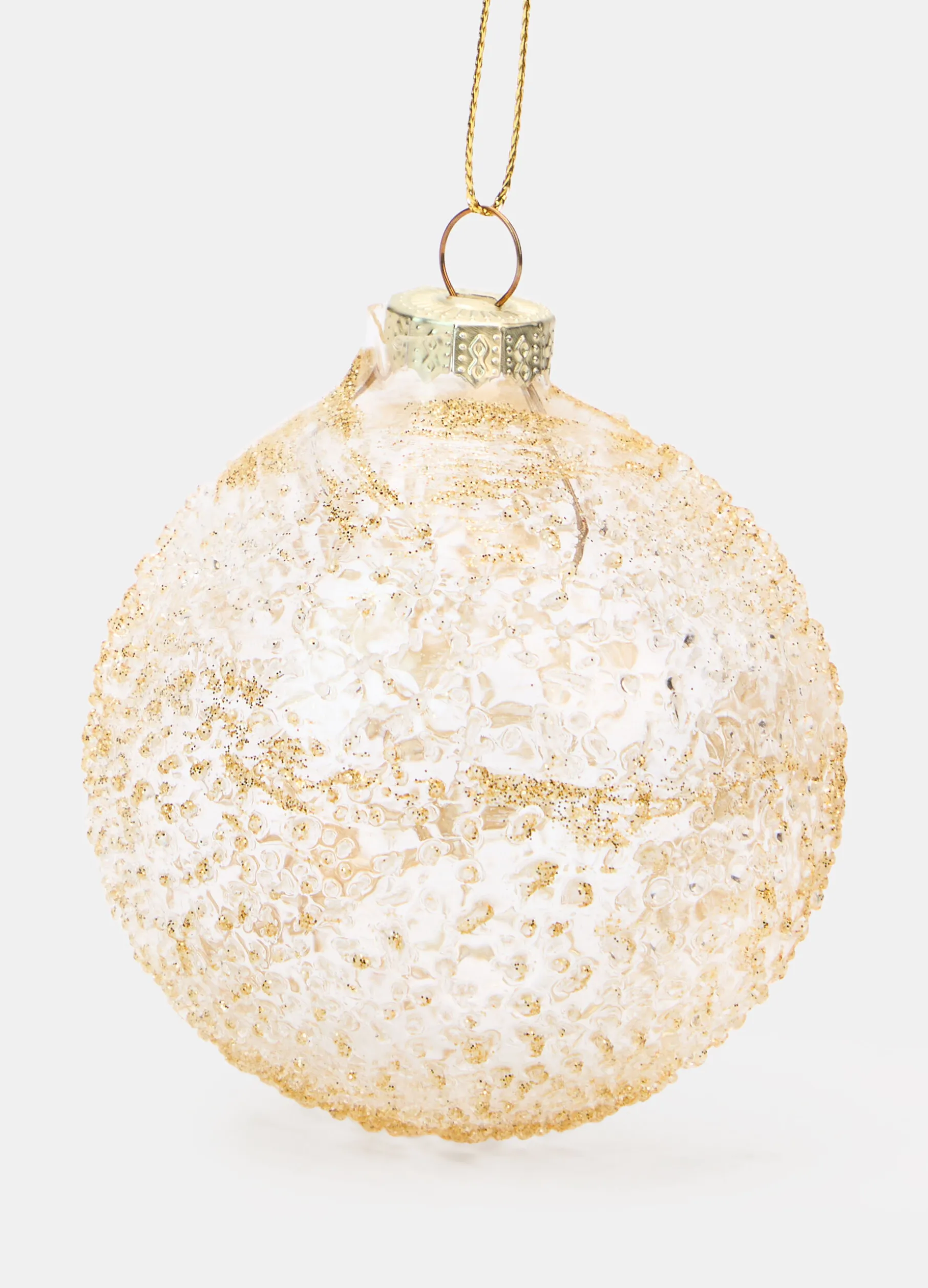 Pallina in vetro ruvido con glitter